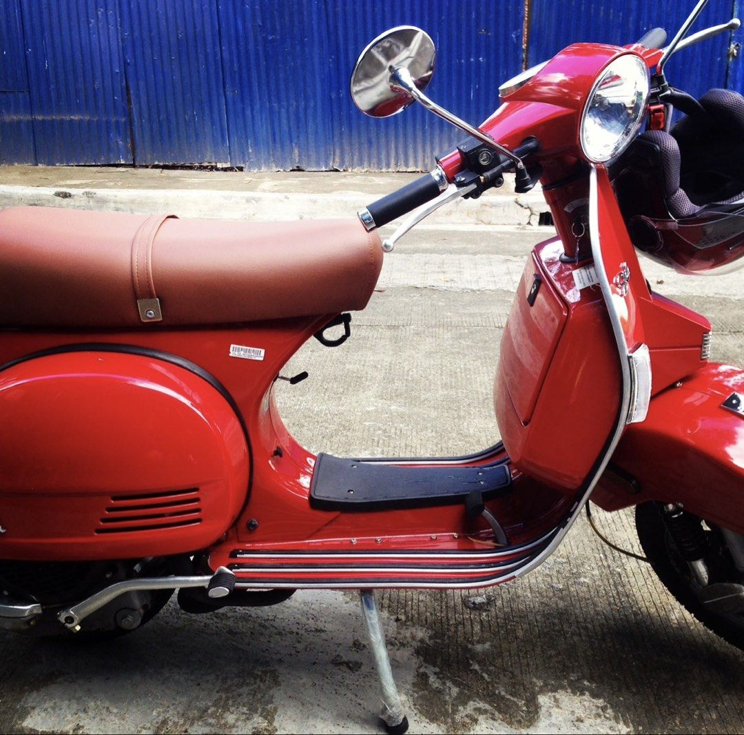 Red Stella Scooter - Classic Vintage Style (Category: Skates, Rollerblades & Scooters) located in Taguig. Submitted by nintendawgs (Listing ID 1464227072, Image 1). Description: - Classic red Stella scooter - Runs smoothly - Comfortable brown seat - Shiny chrome accents - Ideal for city cruising - A real head-turner i havent used this scooter for years already . unregistered for a number of years as well. will reinstate and get it running if a de