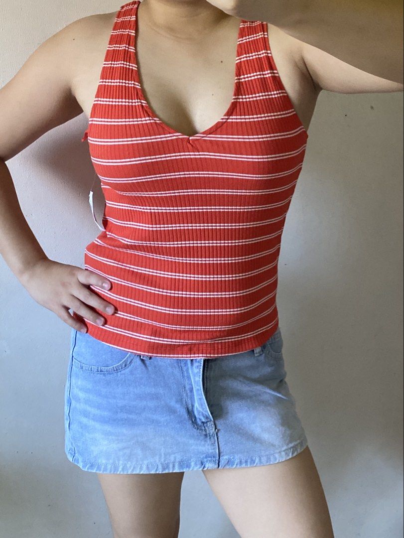 Red stripes halter top (Category: Sleeveless) located in Manaoag. Submitted by wewhorewhat (Listing ID 1464244004, Image 1). Description: size small brandnew with tags from usa .