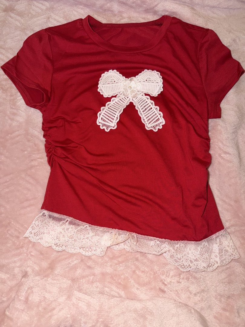 Red top (Category: Shirts) located in Las Pinas. Submitted by hamsterlovespenguin (Listing ID 1464237501, Image 1). Description: Location: Bacoor Cavite Payment first |Meet-up| Lalamove | J&T (Shipping fee shouldered by the buyer) FIRST TO PAY MOP: Gcash, Maya, Maribank ••. Most items are preloved so please manage your expectations YOUR SIZE, YOUR RESPONSIBILITY Some items may have washable stains Wash before use Color may vary due to lighting No