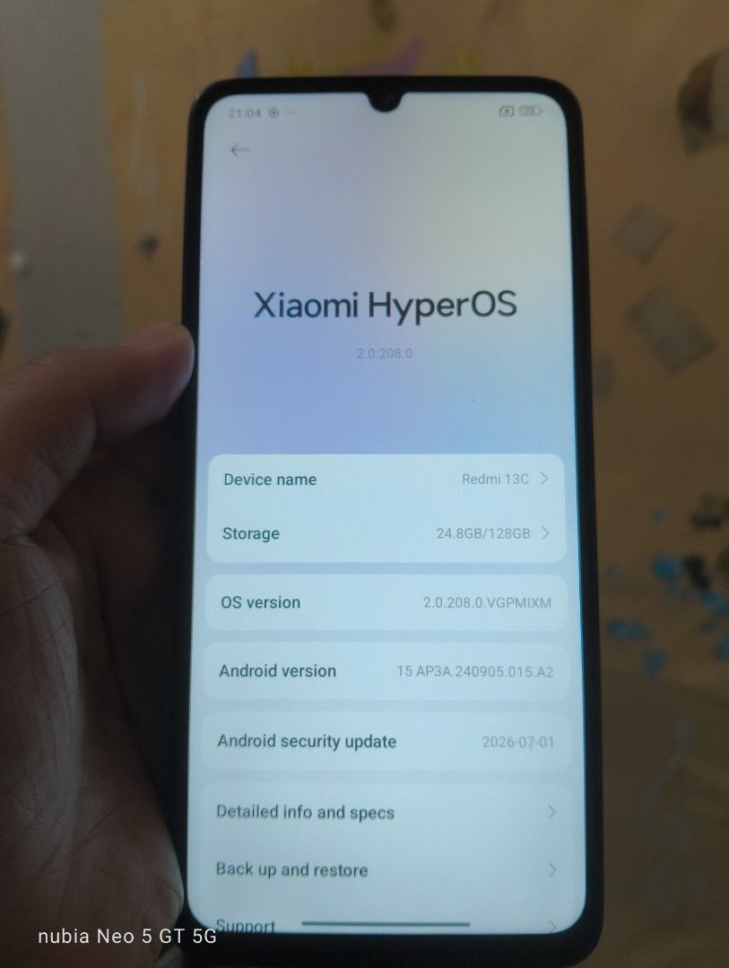 Redmi 13c 128gb good gaming use (Category: Xiaomi) located in Mandaluyong City. Submitted by jakemj (Listing ID 1464178223, Image 2). Description: redmi 13c 128gb 6gb+2 8gb ram no issue no history repair Manila location.