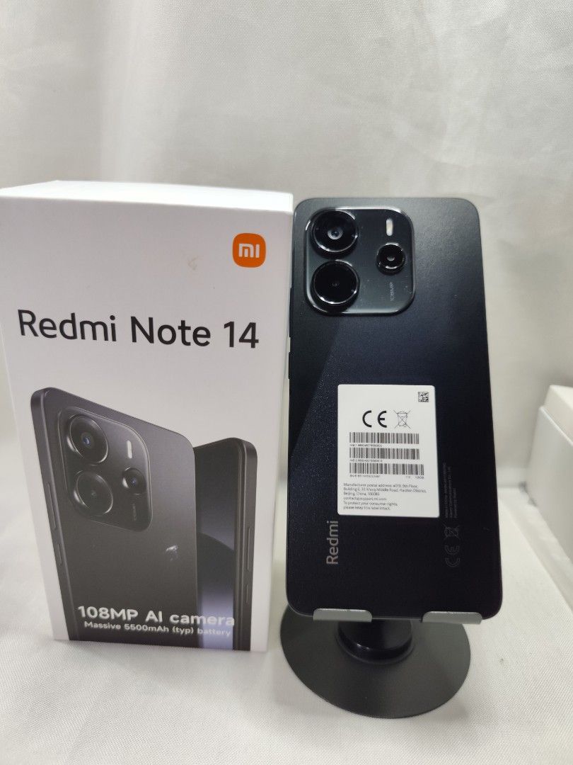 Redmi Note 14 4G 6/128 (Category: Xiaomi) located in Manila. Submitted by buhawimari11037 (Listing ID 1464330118, Image 1). Description: Good as new No issue all parts are original low battery cycle count complete Original box original case original adapter 33w and cable Meet up: Mindanao ave. St.James 7-eleven.