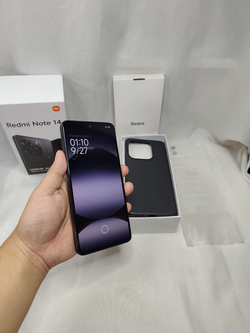 Redmi Note 14 4G 6/128 (Category: Xiaomi) located in Manila. Submitted by buhawimari11037 (Listing ID 1464330118, Image 2). Description: Good as new No issue all parts are original low battery cycle count complete Original box original case original adapter 33w and cable Meet up: Mindanao ave. St.James 7-eleven.