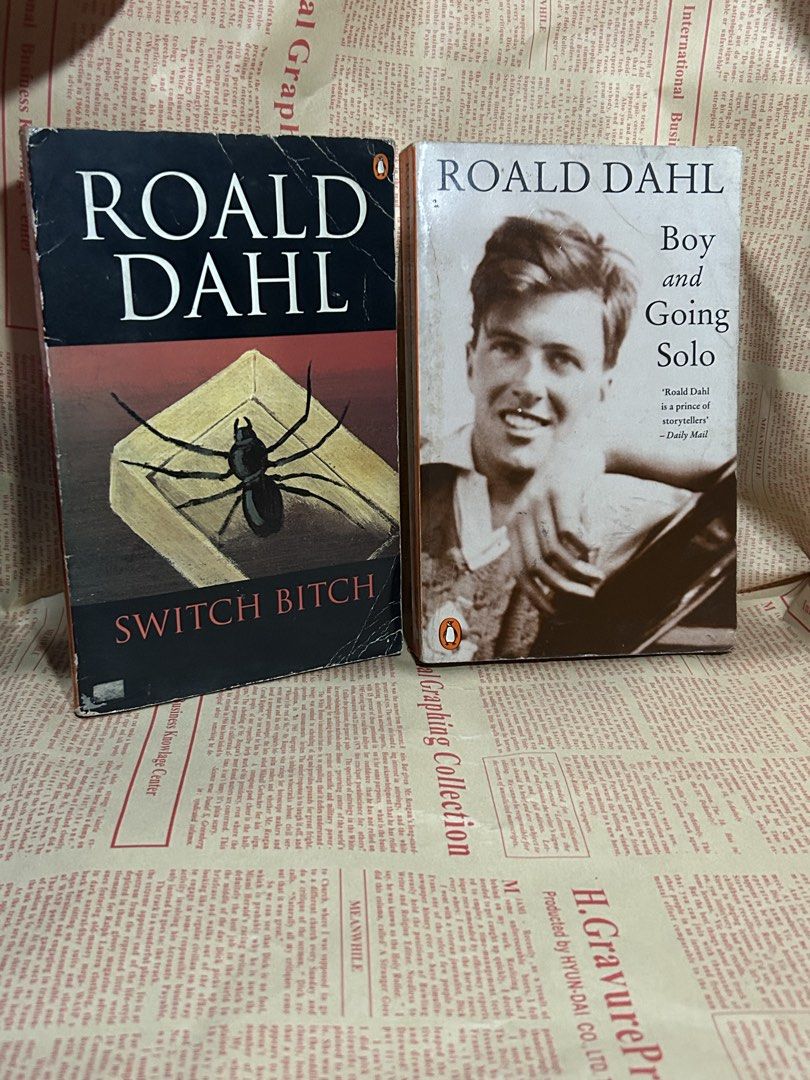 Roald Dahl Books: Switch Bitch & Boy and Going Solo (Category: Storybooks) located in Bacoor. Submitted by vousnousvoyez (Listing ID 1464237272, Image 1). Description: - tanning and foxing, creases on spine and cover - authentic mop: gcash/bank transfer mod: lalamove, jnt loc: bacoor.