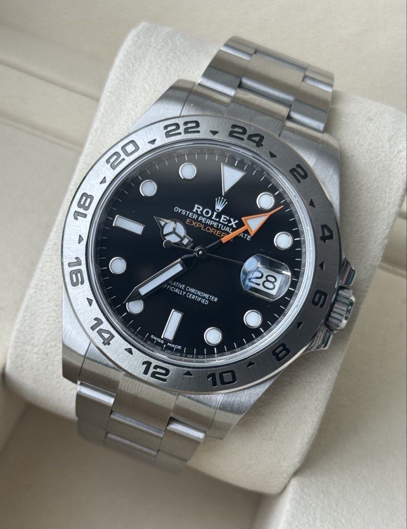Rolex Explorer 2 Black (Category: Men's Watches) located in Manila. Submitted by watchguyph (Listing ID 1464255063, Image 1). Description: For sale 538k only Rolex Explorer 2 Black 42mm 2018 Full set Condition 9.8/10 Open for authentication Pm for inquiries .