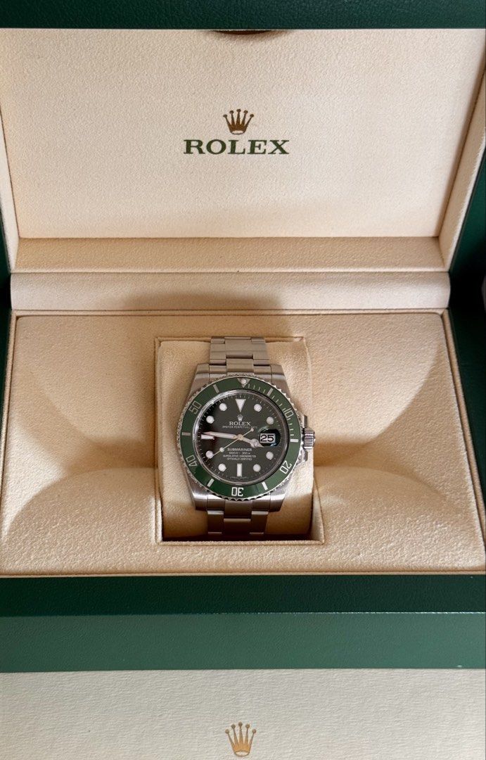 Rolex Submariner Hulk 116610LV (Category: Luxury Watches) located in San Juan City. Submitted by luxxtimepieces (Listing ID 1464154640, Image 1). Description: Rolex Submariner Hulk Ref 116610LV Approx year 2015 and up Watch and box only Lost card Complete Links Recently serviced with 1 year warranty With your time makati condition check slip Open for Authentication 🙏.