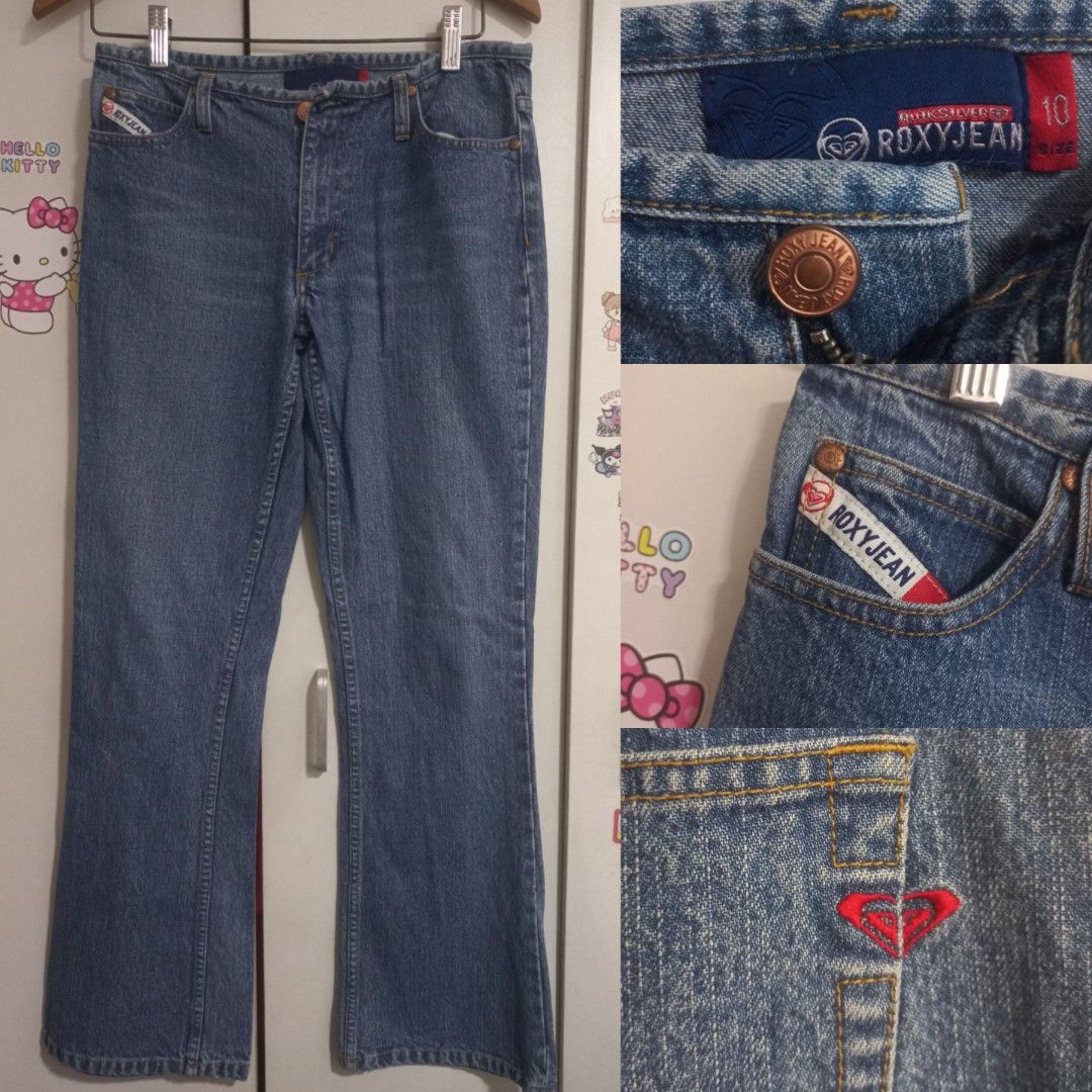 RoxyJean Flared Jeans Size 10 (Category: Jeans) located in Manila. Submitted by maryjoyenc89891 (Listing ID 1464244530, Image 1). Description: - Classic blue denim jeans from RoxyJean - Size 30 length 34 - Flared leg opening - Roxy logo on back pocket - RoxyJean tag on front coin pocket - Button and zip closure - Ideal for a casual look.