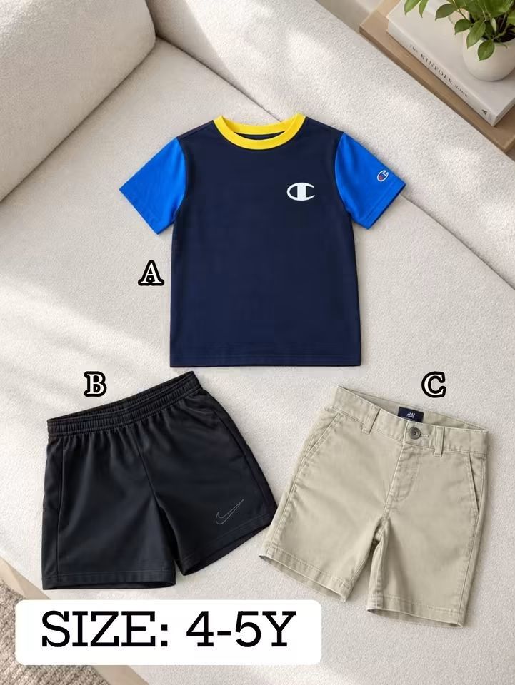 Sales items 4-5y 100-150 only (Category: Babies & Kids Fashion) located in Calamba. Submitted by kkbrandedapparel.ii (Listing ID 1464286736, Image 1). Description: New x Import Size Available: A. 4y / 150 B. 4-5y / 100 C. Place short 4y / 100 Add 75 for sf ( 1-5 items ).