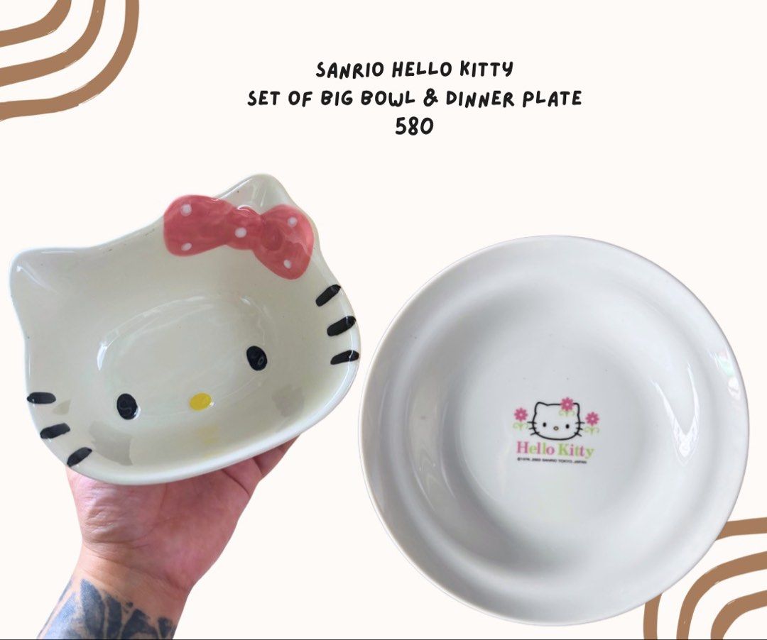 Sanrio Hello Kitty Big Bowl and Deep Plate (Category: Character Goods) located in Pasig City. Submitted by homeyvibesph (Listing ID 1464173636, Image 1). Description: .