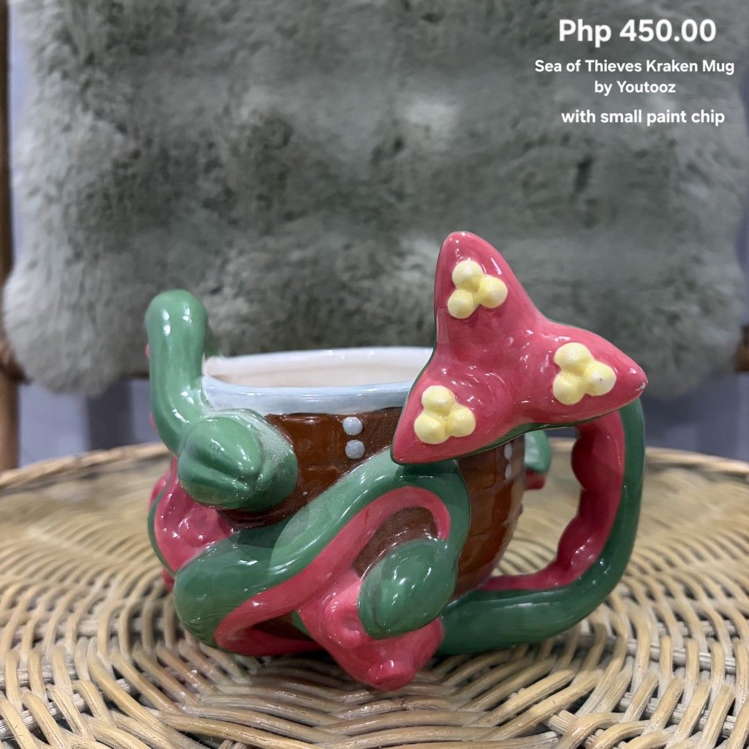 Sea of Thieves Mug (Category: Coffee & Tea Tableware) located in Pateros City. Submitted by lovealy_07 (Listing ID 1464264824, Image 1). Description: ✨ With small paint chip/imperfection paint chip are normal mostly because it’s a mall pullout Perfect for personal use or display. 💕 ✨ Still usable and functional ✨ Please check photos carefully before purchasing ✨ Sold as-is 🌸 Lalamove only 🌸 Color may vary due to Lighting 🌸 Marami po kasing na