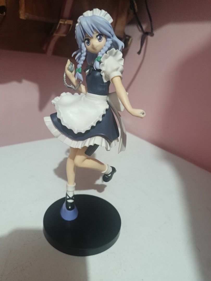 SEGA Touhou Project Sakuya Izayoi figure (Category: Figurines & Statues) located in Manila. Submitted by brat_worth (Listing ID 1464230809, Image 2). Description: minor dirt marks kaya naman linisin, though her knives are missing naa MOP: gcash MOD: lalamove/jnt/lbc/spx LOC: san andres bukid manila.