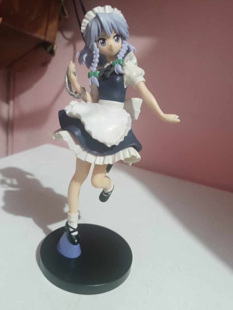 SEGA Touhou Project Sakuya Izayoi figure (Category: Figurines & Statues) located in Manila. Submitted by brat_worth (Listing ID 1464230809, Image 1). Description: minor dirt marks kaya naman linisin, though her knives are missing naa MOP: gcash MOD: lalamove/jnt/lbc/spx LOC: san andres bukid manila.