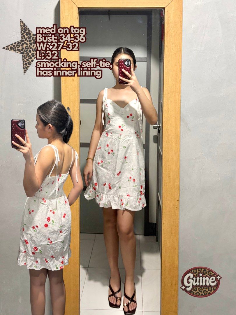 SHEIN Cherry Bustier Self-Tie Dress (Category: Dresses) located in Cabuyao City. Submitted by guine_ (Listing ID 1464149155, Image 1). Description: .