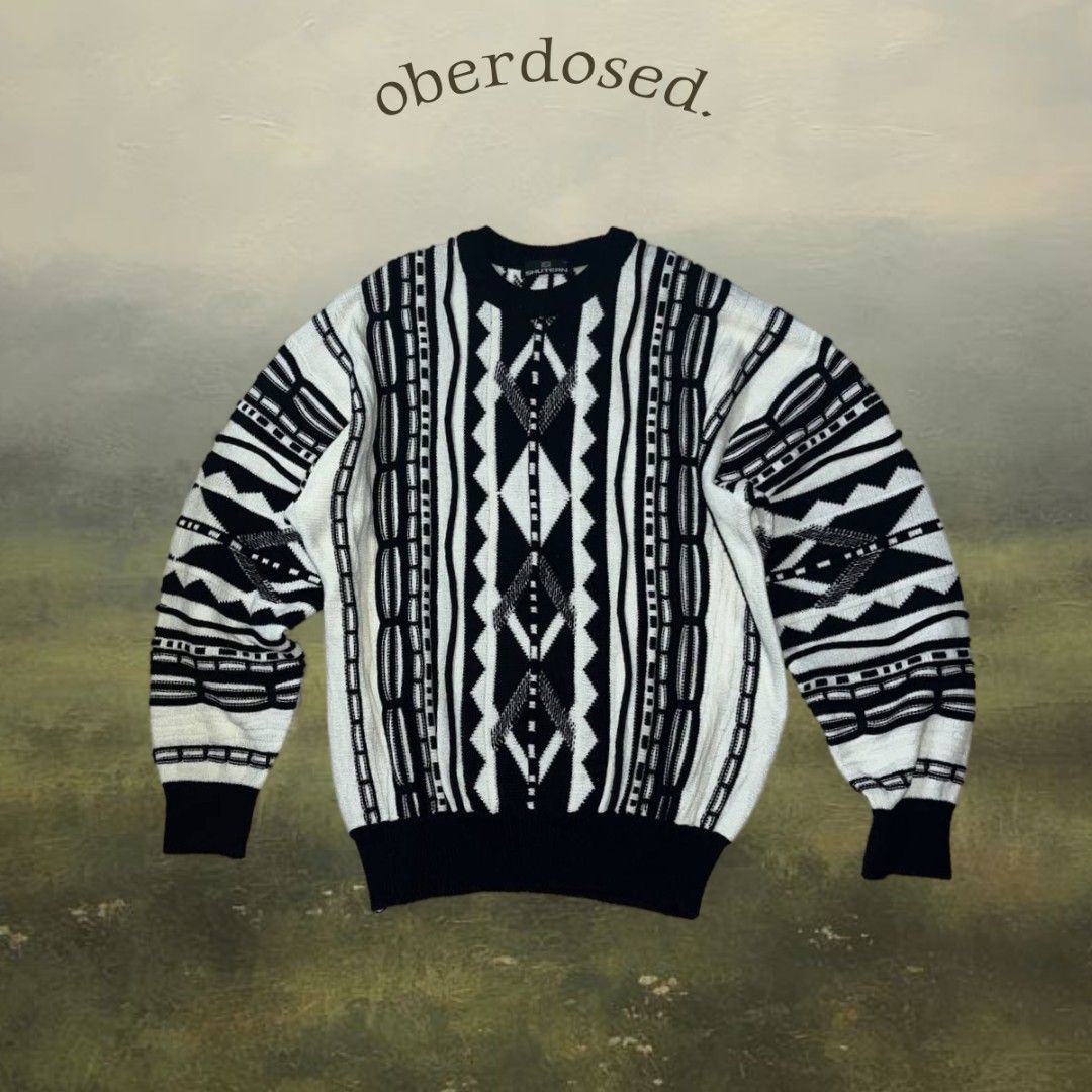 SHUTERN Geometric Sweater (Category: Coats, Jackets and Outerwear) located in Baguio. Submitted by oberdosed (Listing ID 1464347921, Image 1). Description: SHUTERN Geometric Sweater A patterned statement knit perfect for adding visual interest to a simple outfit. Measurements: Length: 24" | Width: 21" | Sleeves: 20.5".