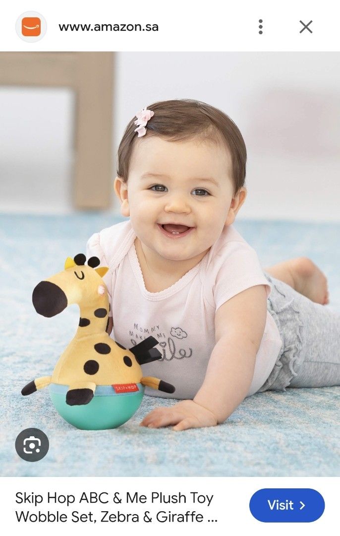 Skip Hop Giraffe Balancing Toy (Category: Plushies & Soft Toys) located in Taguig. Submitted by bbbautista (Listing ID 1464199760, Image 1). Description: Cute Skip Hop giraffe plush toy. Yellow with black spots. Has a crinkle sound when squeezed. Great for babies and toddlers. Easy to hold and play with. Perfect for tummy time or on-the-go fun..