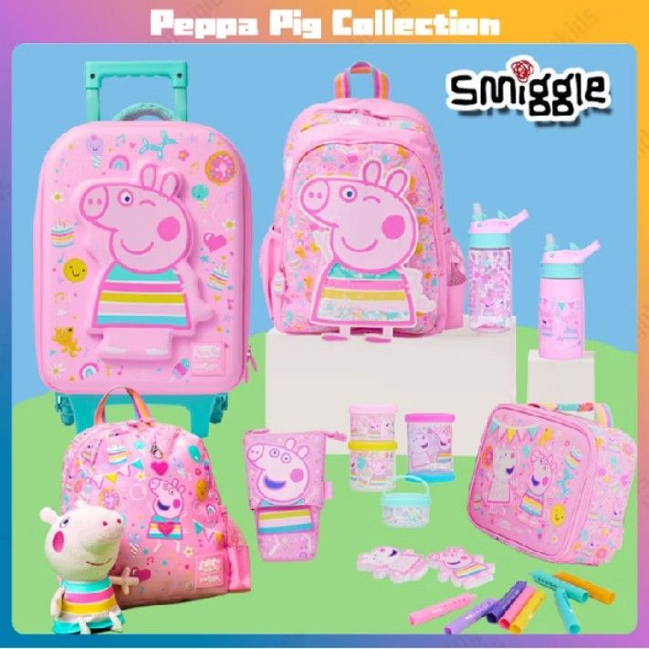Smiggle Peppa Pig Collection Backpack & Bento Box (Category: Babies & Kids Fashion) located in Caloocan City. Submitted by mysticocean-122d (Listing ID 1464291686, Image 1). Description: - Adorable Smiggle x Peppa Pig collaboration set - A must-have for any Peppa Pig enthusiast!.