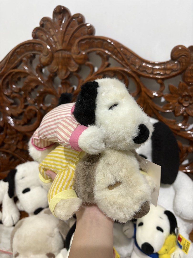 Bundle Snoopy Plush Toy in Pajamas (Category: Plushies & Soft Toys) located in Quezon City. Submitted by rxyel (Listing ID 1464228206, Image 1). Description: - Adorable Snoopy plush toy - Wearing cute pink and yellow striped pajamas - Brand new with original tags attached - Ideal for Snoopy fans and collectors - A must-have addition to any collection.