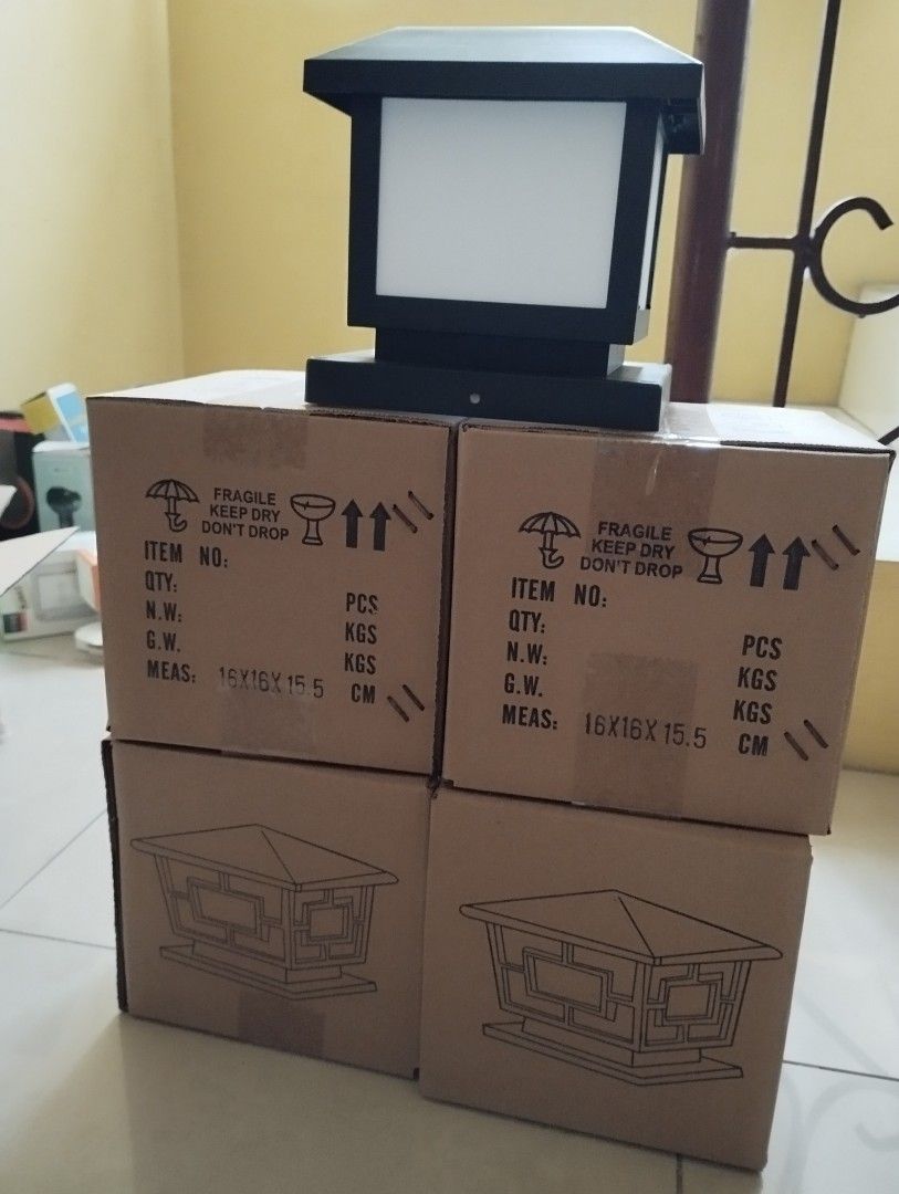 Solar Column Head Lamp (5pcs set) (Category: Lighting) located in Batangas. Submitted by yuriline_shop (Listing ID 1464169279, Image 2). Description: Outdoor Solar Column Head Lamp, for Concrete Fence Column. HP#09999733391.