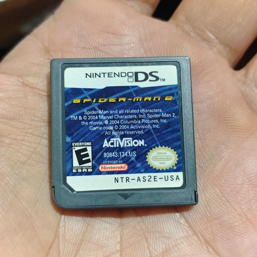 Spider Man 2 DS Game Authentic (Category: Nintendo) located in Quezon City. Submitted by shopme_gadget30 (Listing ID 1464296454, Image 1). Description: kindly read the details first for sale fixed price mint Condition tested and working game card only compatible to Nintendo 3ds/DS usa region qc area meet up: sm north shipping fee must shoulder by the buyer via lalamove or grab payment: bdo/gcash happy gaming everyone.