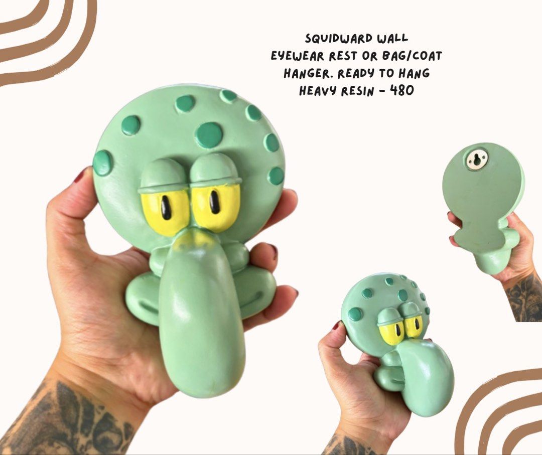 Squidward Eyewear, Bag or Coat Hanger (Category: Towels, Napkins & Holders) located in Pasig City. Submitted by homeyvibesph (Listing ID 1464176325, Image 1). Description: High quality Heavy Resin Ready to Hang 2 pcs available .