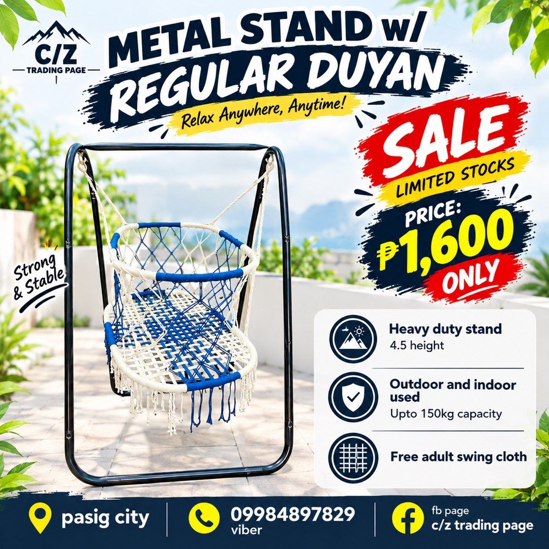 Stand and duyan for baby (Category: Babies & Kids Fashion) located in Pasig City. Submitted by gammad_05 (Listing ID 1464328569, Image 2). Description: .