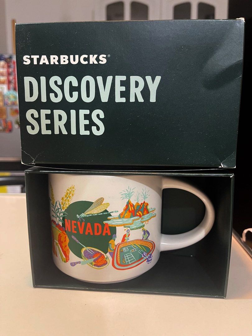 Starbucks Discovery Series Nevada Mug (Category: Coffee & Tea Tableware) located in Bulacan. Submitted by akspreloved (Listing ID 1464186737, Image 1). Description: - Starbucks Discovery Series mug - Features Nevada landmarks and activities - Includes original box - Perfect for collectors or Nevada enthusiasts - Great for your daily coffee or tea.