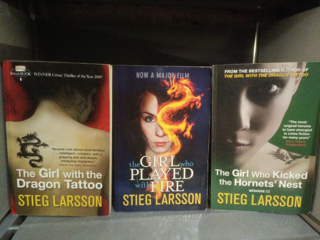 STIEG LARSSON (Category: Storybooks) located in Bambang. Submitted by axela21 (Listing ID 1464233953, Image 1). Description: LARSSON BUNDLE 220 The Dragon with the Dragon Tattoo 80 The Girl who Played with Fire 70 The Girl Who Kicked the Hornets' Nest 80.