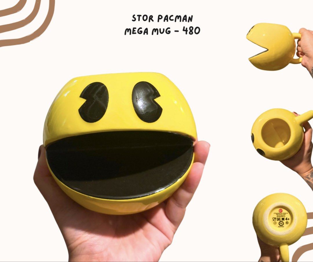 STOR Pacman Mega Mug (Category: Character Goods) located in Pasig City. Submitted by homeyvibesph (Listing ID 1464278906, Image 1). Description: .