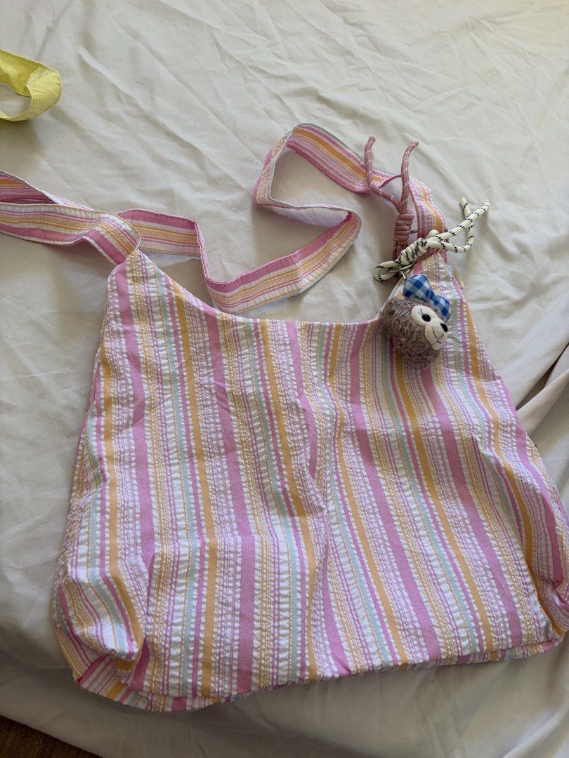 Striped & Plain Shoulder Bags with Cute Charm (Category: Shoulder Bags) located in Taguig. Submitted by Shamieeee (Listing ID 1464322093, Image 1). Description: For pick up only My location is in taguig Take all -295 .