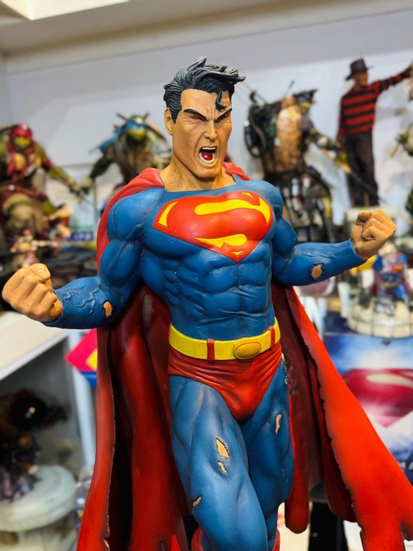 Superman 1:4 scale statue (Category: Figurines & Statues) located in Paranaque City. Submitted by icko007 (Listing ID 1464230496, Image 3). Description: ENRAGED SUPERMAN Custom 1/4 Scale Statue Paint job and customized torn clothes on the MadXCollector Superman Enraged Version2. Painted by BushiCollector. Height: 25”inch (63.5 cm) Perfect sa mga superman Collector No Box safe if lalamove Sedan pickup or car Some Flaws syempre no box / may leaning