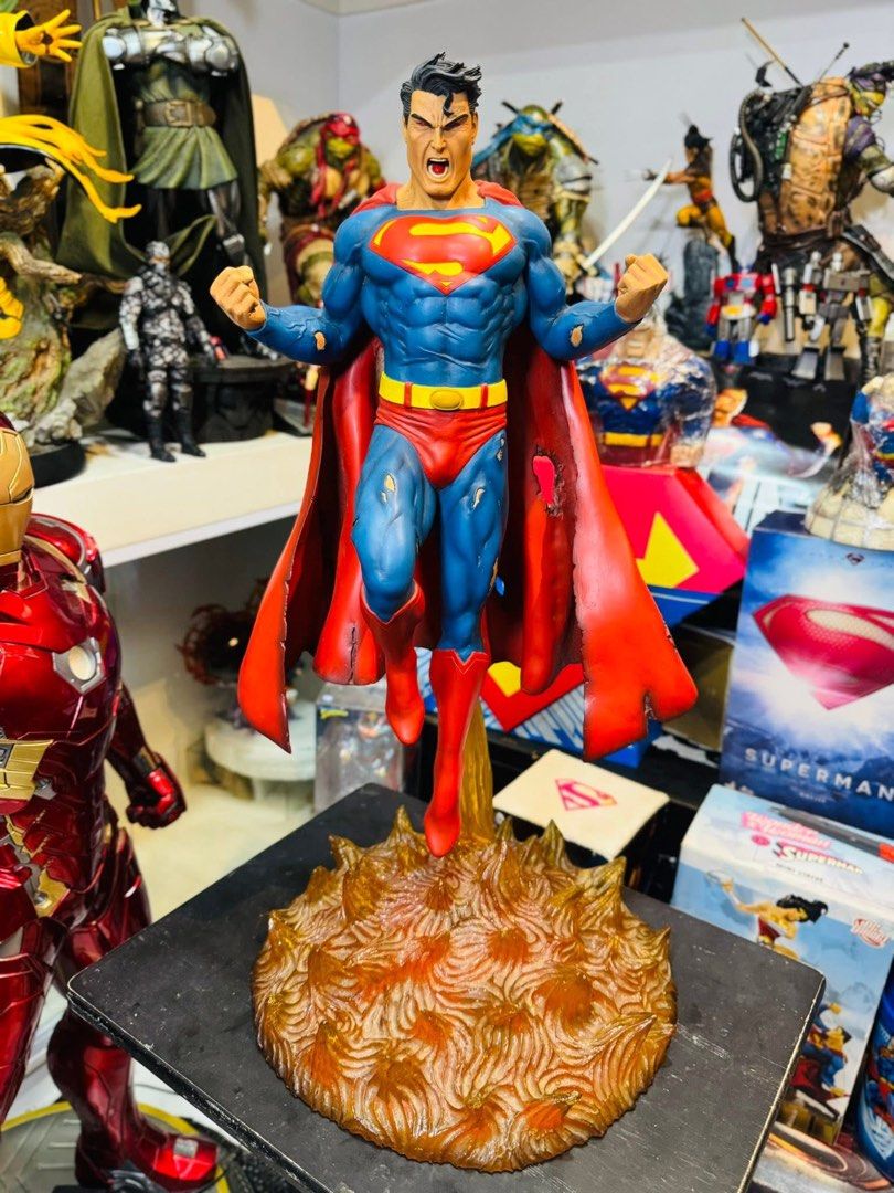 Superman 1:4 scale statue (Category: Figurines & Statues) located in Paranaque City. Submitted by icko007 (Listing ID 1464230496, Image 1). Description: ENRAGED SUPERMAN Custom 1/4 Scale Statue Paint job and customized torn clothes on the MadXCollector Superman Enraged Version2. Painted by BushiCollector. Height: 25”inch (63.5 cm) Perfect sa mga superman Collector No Box safe if lalamove Sedan pickup or car Some Flaws syempre no box / may leaning