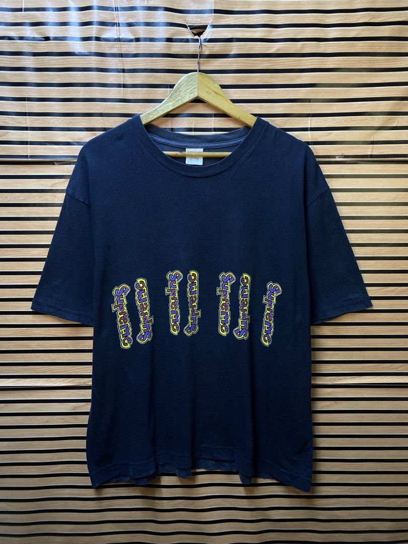 Supreme Gonz Logo Tee (SS18) (Category: Tshirts & Polo Shirts ) located in Makati City. Submitted by drip.poww (Listing ID 1464245554, Image 1). Description: - Authentic Supreme - Color: Navy blue - Size: Large - Dimes: 23x28 - Authentic - Excellent condition - Need wash, fresh from bale - Material: 100% Cotton Please don’t expect too much—these are thrifted (ukay) items. 😊 !!STILL NEGOTIABLE!!.