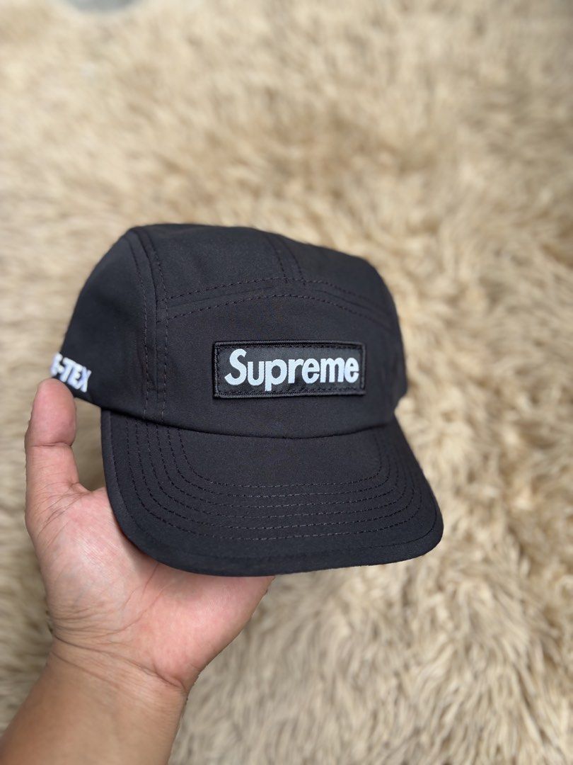 Supreme Gore-Tex 5-Panel Cap Black (Category: Caps & Hats) located in Quezon City. Submitted by nojthrift (Listing ID 1464252758, Image 2). Description: - Authentic Black Supreme Cap - Made with durable Gore-Tex material - Classic Supreme box logo on the front - Adjustable strap for a custom fit - Size: Small/Medium - Ideal for everyday wear.