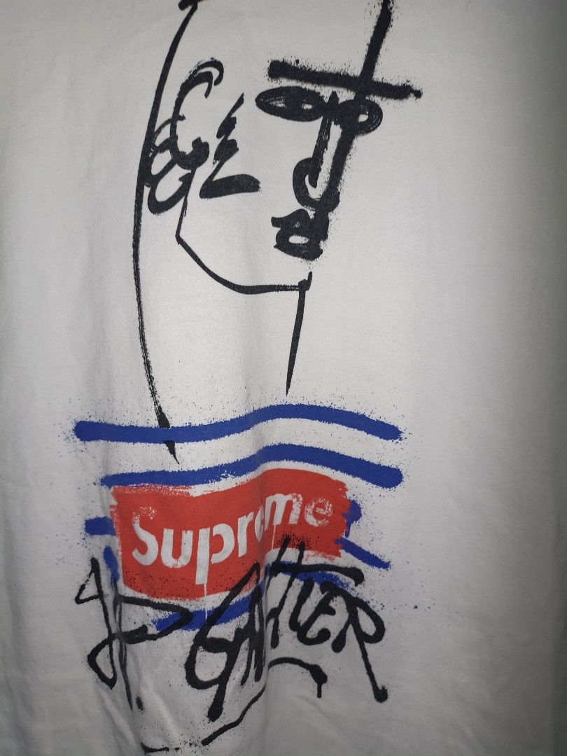 Supreme x jean Paul gaultier (Category: Coats, Jackets and Outerwear) located in Bacolod City. Submitted by freelion-1cc5 (Listing ID 1464245766, Image 2). Description: dimes:20x27 color rate:9.5/10 no issue asnew condition need wash lng.