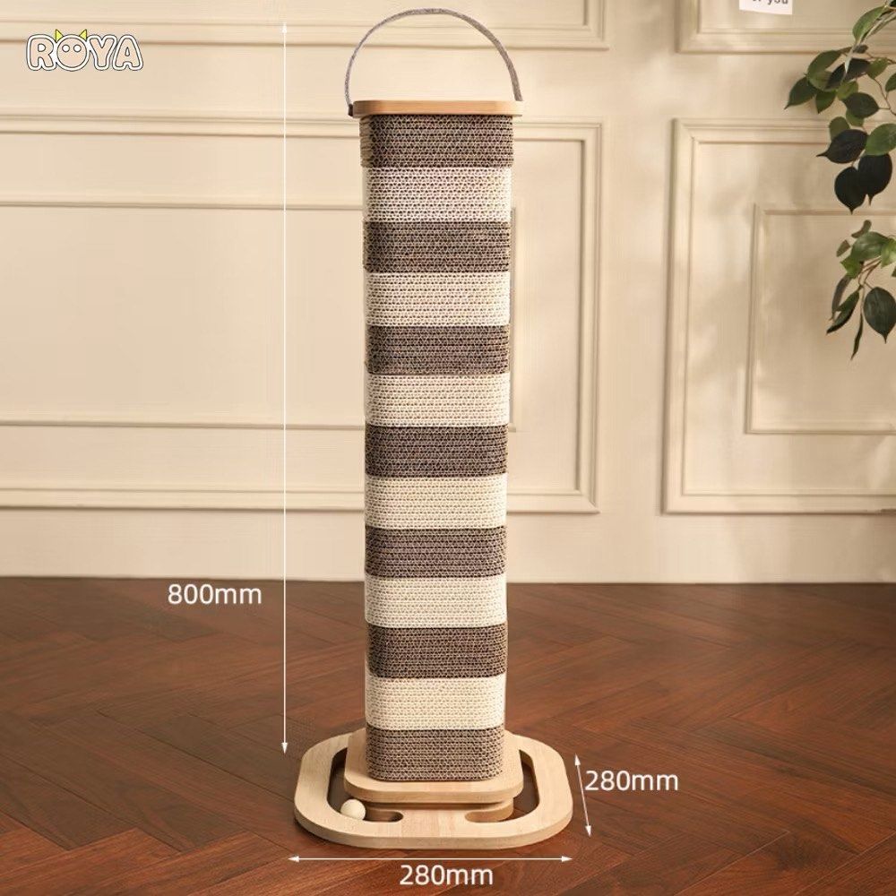Tall Cardboard Cat Scratching Post with Toy Ball (Category: Homes & Other Pet Accessories) located in Manila. Submitted by barneyss (Listing ID 1464235394, Image 1). Description: - Tall scratching post for your cat - Made with durable cardboard - Features a fun toy ball attached to the base - Easy to assemble and move around - Your cat will love this! Still in good condition. RFS: cat doesn't use it at all. .