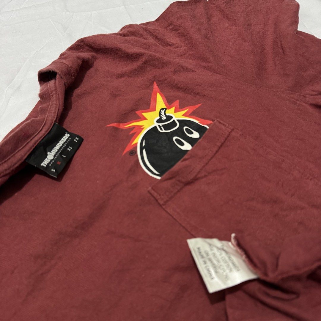 THE HUNDREDS (Category: Tshirts & Polo Shirts ) located in Pasig City. Submitted by jaaard (Listing ID 1464242673, Image 2). Description: The hundreds Size M 22x29 Good condition slight loose stitch issue round neck part Pm me for more details.