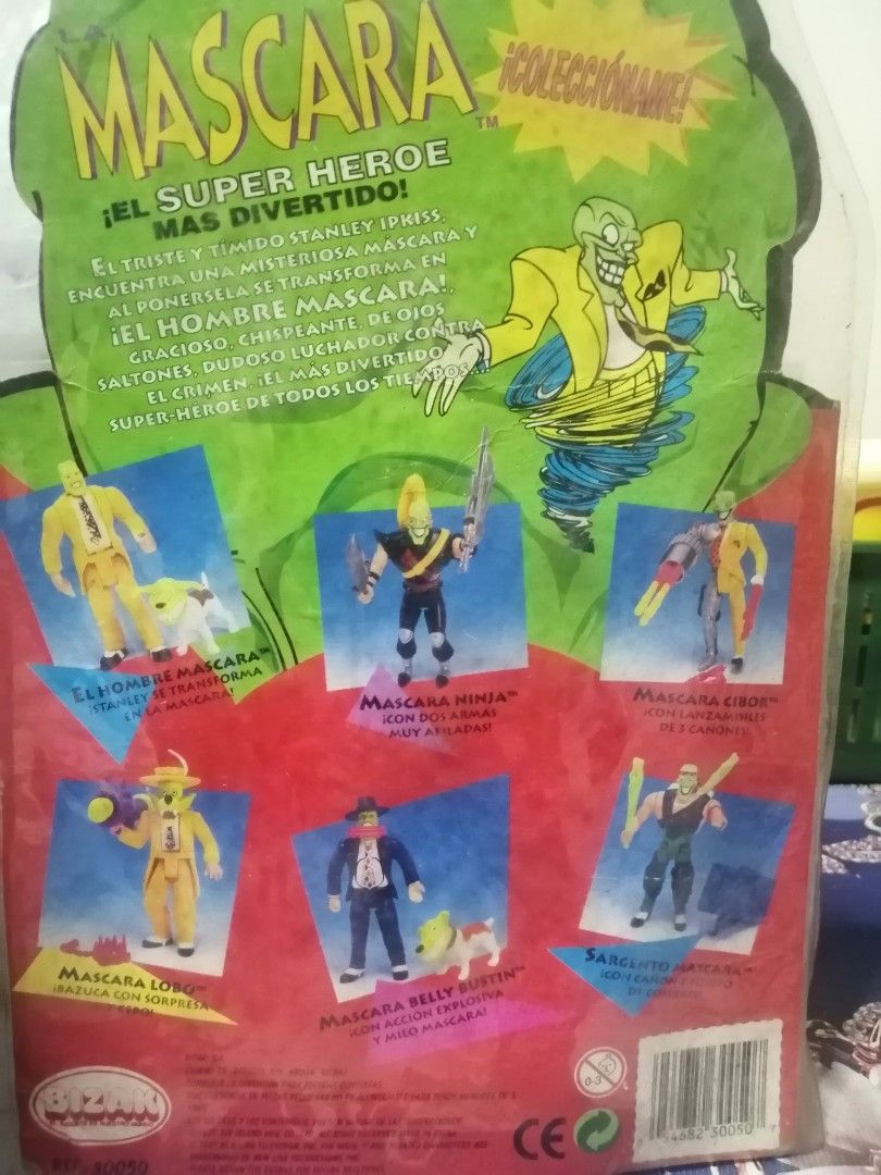 The Mask with Milo (Category: Kids Toys) located in Pateros City. Submitted by romferarc333 (Listing ID 1464351073, Image 2). Description: Vintage Spanish released The Mask Figure Toy Figures are mint in damage Card due to old age. Toy Island 1997 The Mask Animated Series.