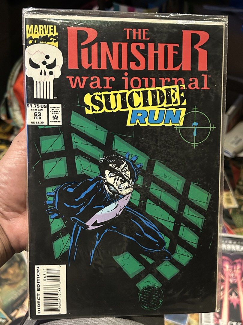 The Punisher War Journal Suicide Run Comic Book #63 (Category: Comics & Manga) located in Iloilo. Submitted by jackpot.treasures (Listing ID 1464231792, Image 1). Description: - Marvel Comics The Punisher War Journal #63 - Direct Edition - Features the 'Suicide Run' story arc - Published in February - A must-have for Punisher collectors.