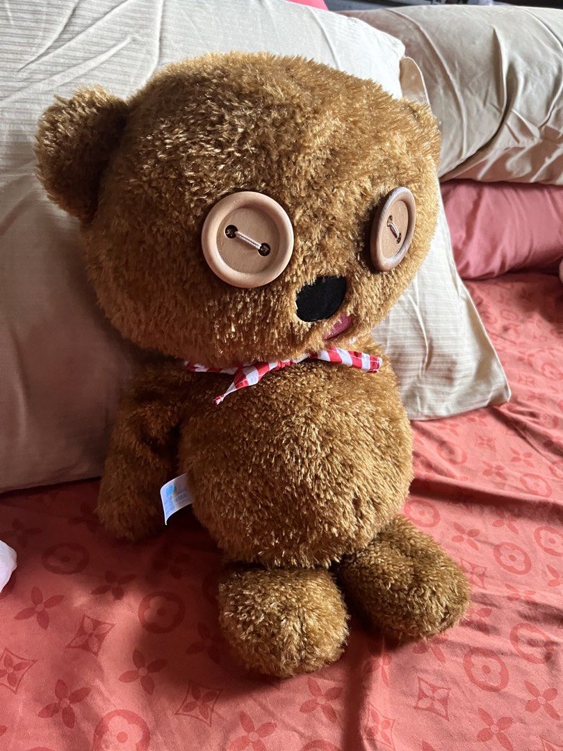 Tim bear w bow #3 (Category: Plushies & Soft Toys) located in Paranaque City. Submitted by bonsaiart (Listing ID 1464161907, Image 2). Description: Pre owned Good condition Huggable 850(fixed)+ sf Payment first policy (gcash/ paymaya) Shipping ONLY (J&t) NO TO COD NO TO MEETUP NO TO COP (LBC) No breaking of set or bundle.