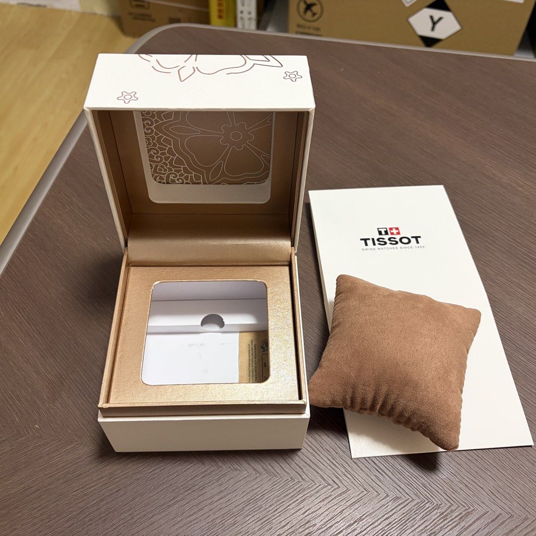 Tissot watch box (Category: Luxury Watches) located in Manila. Submitted by noah.kock1914 (Listing ID 1464308591, Image 2). Description: Brand new, unused genuine Tissot watch box. Details shown in pictures. Price is for 1 box only, shipping fee not included. Bulk orders preferred..