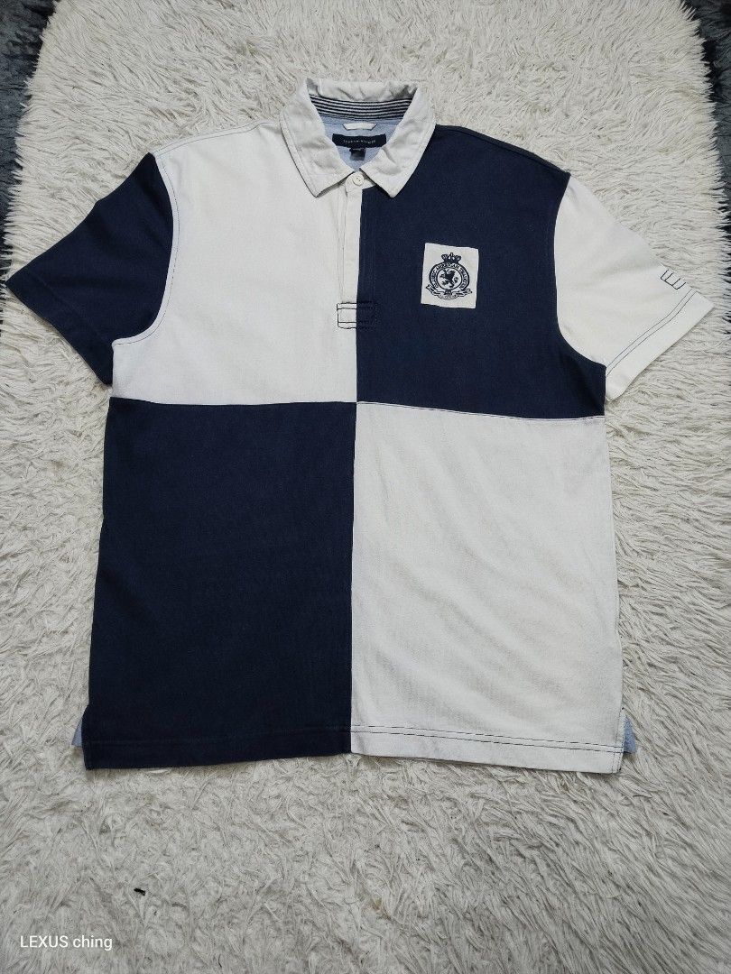 Tommy Hilfigger colorblocked a distinct chest crest patch. (Category: Tshirts & Polo Shirts ) located in Manila. Submitted by lexusthrift1995 (Listing ID 1464202584, Image 1). Description: Size- LARGE on tag Dimension- 22x29 Color rate- 8.5/10 Condition- 9/10 issue- small bleach stain see last pics NEED WASH good condition ‼️350.pesos plus shipping fee 💸MODE OF PAYMENT- GCASH payment first 🚛MODE OF DELIVERY- J&T or LALAMOVE 📍LOCATION- NORTH CA