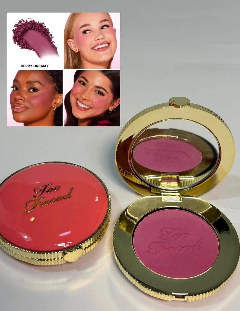 Too Faced Cloud Crush Blush & Lip Gloss (Category: Makeup) located in Cebu City. Submitted by kyeshamori24 (Listing ID 1464329735, Image 2). Description: - Too Faced Cloud Crush Blush in Candy Clouds - Shade: Beautiful diffused matte pink - Includes Too Faced Kissing Jelly Gloss - Perfect for adding a pop of color to cheeks and lips.
