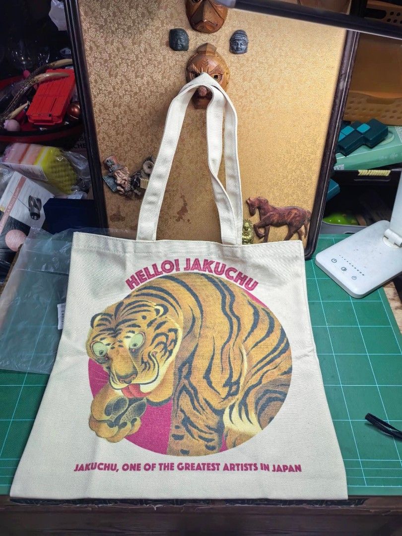Tote Bag (Category: Tote Bags) located in Cebu City. Submitted by dudes_villanueva (Listing ID 1464234134, Image 2). Description: Tote bag - Hello! Jakuchu Brand New Length 15in x H 15in.