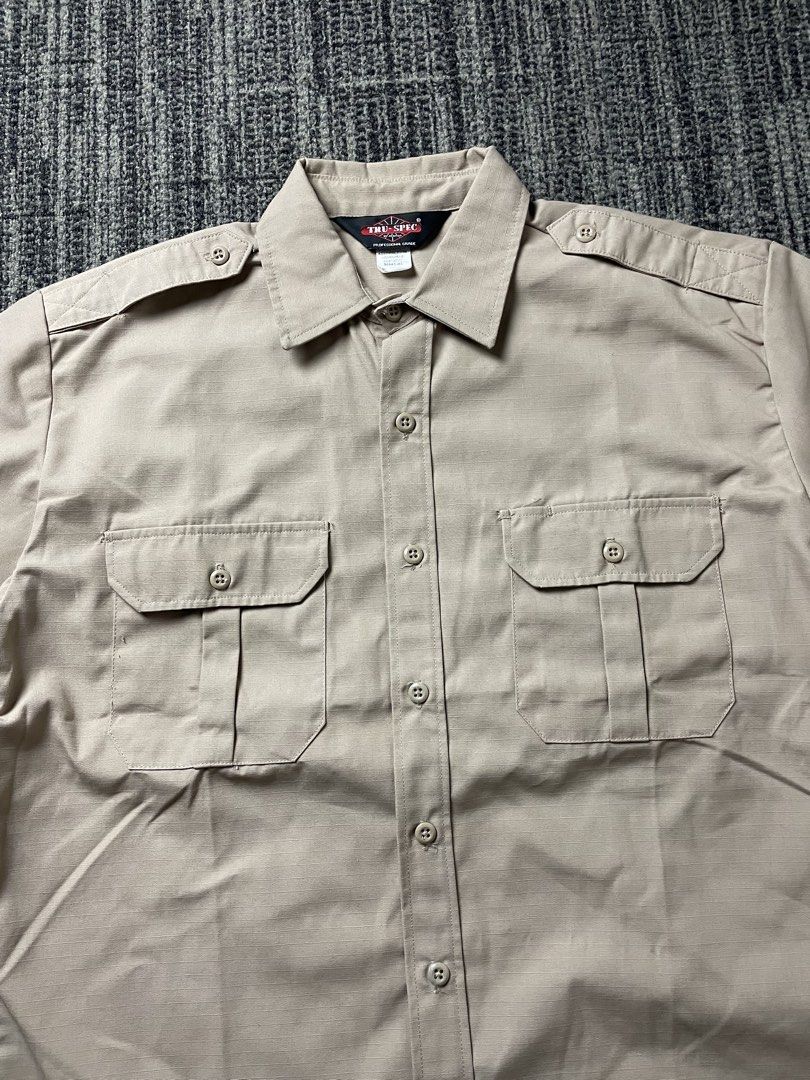 Truspec Tactical Button Khaki Workshirt (Category: Activewear) located in Taguig. Submitted by highlows (Listing ID 1464229620, Image 3). Description: size large 25x31 no flaw excellent condition 9.5/10.