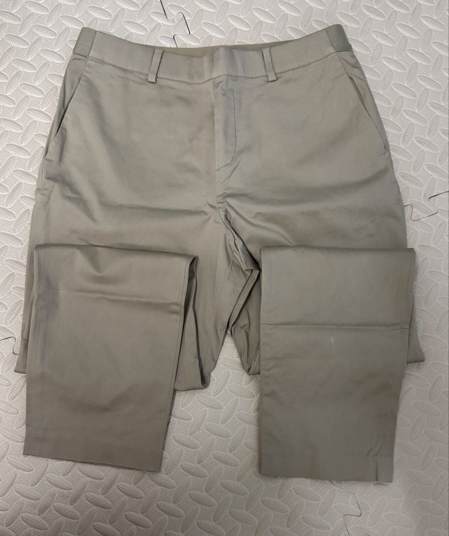 Uniqlo Smart Ankle Pants Garterized Beige Large (Category: Other Bottoms) located in Makati City. Submitted by rarebs (Listing ID 1464150898, Image 1). Description: - Uniqlo Beige/khaki Pants - Size: L - Waist: 69-75cm - Hip: 94-100cm - Material: Comfortable Cotton Blend - Garterized no zipper.