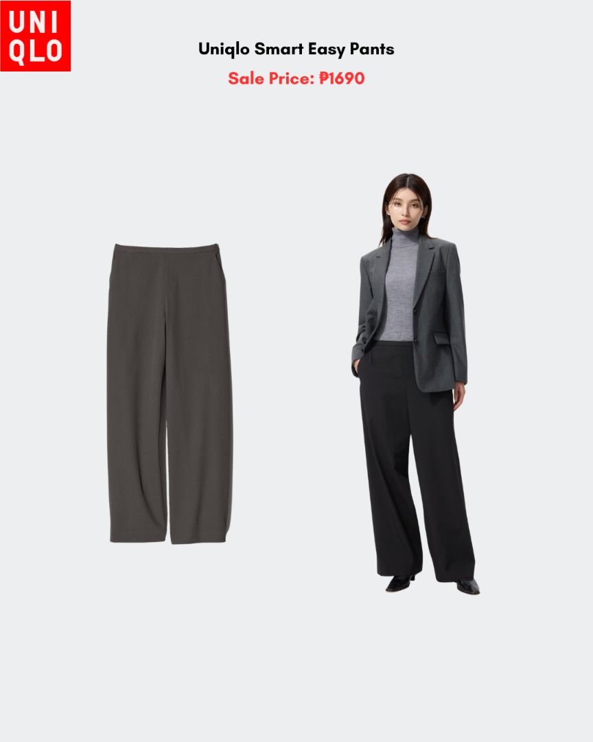 Uniqlo Smart Easy Pants (Category: Other Bottoms) located in Quezon City. Submitted by jiya.tokio (Listing ID 1464230947, Image 1). Description: Pre-order from Uniqlo Japan 🇯🇵 Uniqlo Smart Easy Pants ₱1690 ‼️ Reminders: ✈️ ETA: Nov ❣️ 50% DP is required to secure your item. (Non-refundable if the item has been purchased already.) 🚫 No size exchanges after purchase 📍 Tandang Sora, Quezon City 💰 MOP: BPI / GCash / Unionbank 🚚 : Lalamove/GrabX