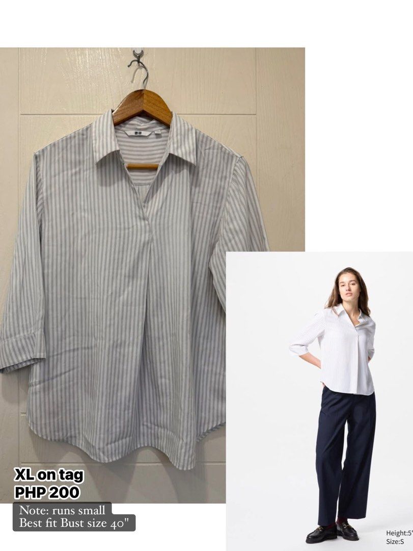 Uniqlo Top XL (Runs Small) (Category: Tshirts & Polo Shirts ) located in Mandaluyong City. Submitted by jennliao (Listing ID 1464345500, Image 1). Description: - Tagged XL, fits like a smaller size (best for 40" bust) - Perfect for casual wear or layering - Selling for PHP 200 - Please check photos for condition details.