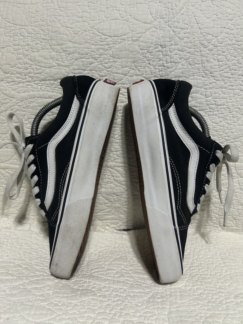 Vans Old Skool Platform Black White Sneakers (Category: Sneakers) located in Malaybalay. Submitted by thrifturessential (Listing ID 1464276889, Image 3). Description: - Classic Vans Old Skool Platform sneakers - Black canvas with iconic white side stripe - Chunky white platform sole for added height - White laces - Soles show minor wear but retain excellent grip - Perfect for casual, everyday styling.