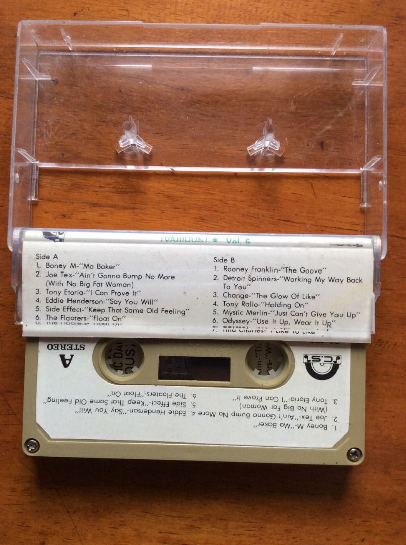 Various Artists Compilation - 2 Cassette Tapes (Category: CDs & DVDs) located in Silang. Submitted by lawrencenorthey (Listing ID 1464174746, Image 3). Description: - Two compilation cassette tapes with classic tunes. - Tape 1 features Al Hudson, Manu Dibango, and H.T.B. - Tape 2 features Boney M., Joe Tex, and Tony H. - Full track listings available in the photos. - Ideal for collectors and lovers of vintage music..