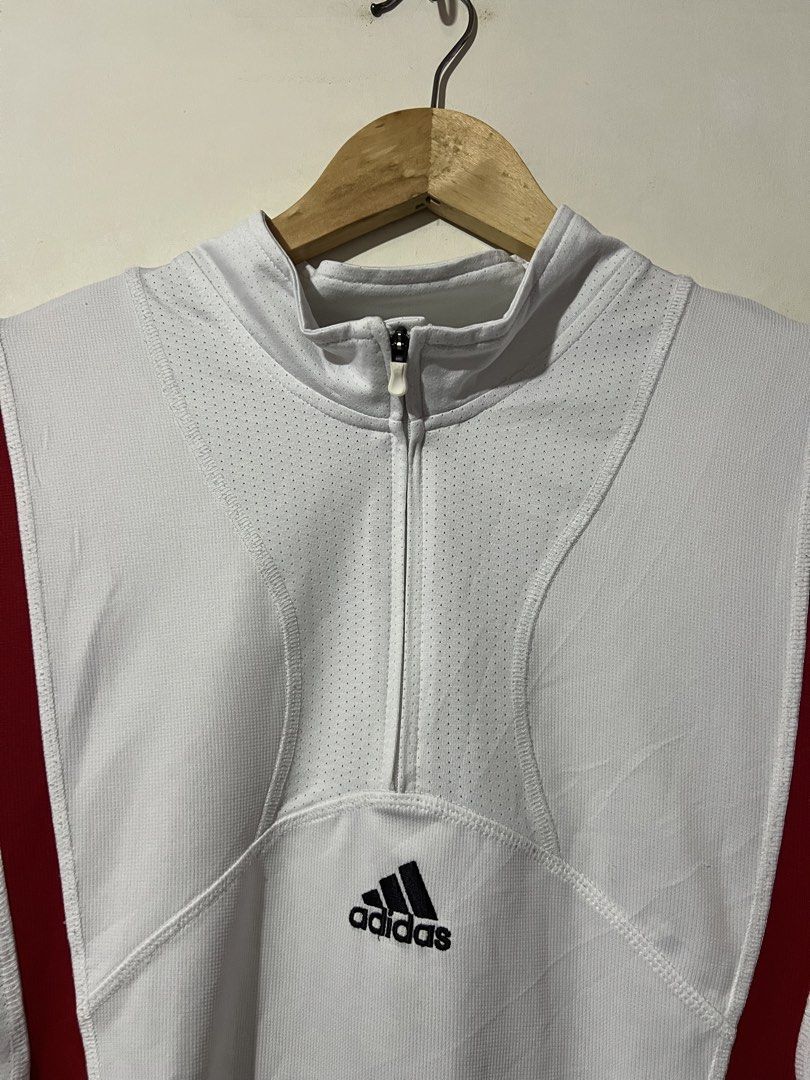 VINTAGE HALF ZIP ATHLETIC SHIRT (Category: Formal Shirts) located in Manila. Submitted by dailystrategythrift (Listing ID 1464140101, Image 3). Description: WTS ‼️ VINTAGE ADIDAS HALF ZIP ATHLETIC SHIRT SIZE LARGE ON TAG WIDTH - 21 LENGTH - 28 VERY GOOD CONDITION💯❤️ ₱350🏷️ + SHIPPING FEE LOCATION LASPIÑAS CITY 📍📍 DM FOR PURCHASE 📩.