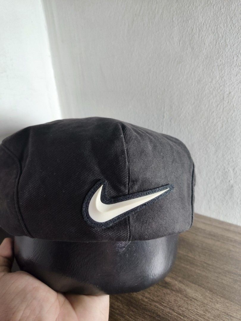 Vintage Nike Patch Swoosh Logo Beret (Category: Caps & Hats) located in Antipolo. Submitted by soon2byours_ (Listing ID 1464181363, Image 2). Description: Adult Size Beret Type Large on tag Flaws: slightly faded Color Rate: 8.5-9/10 Condition: GOOD COLOR MAY VARY DUE TO LIGHTING!.